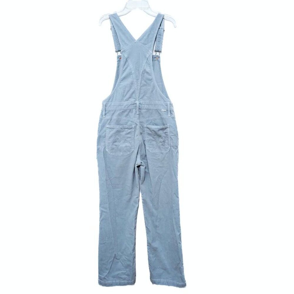 MOTHER Patch Rambler Stone Blue Corduroy Overalls - Picture 5 of 14